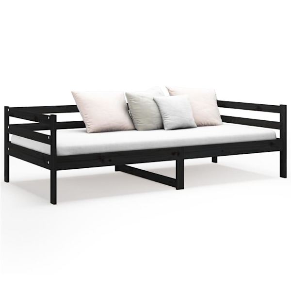vidaXL Dagbädd svart 80x200 cm massiv furu Svart