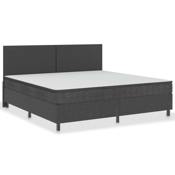 vidaXL Resårsäng mörkgrå tyg 200x200 cm grå