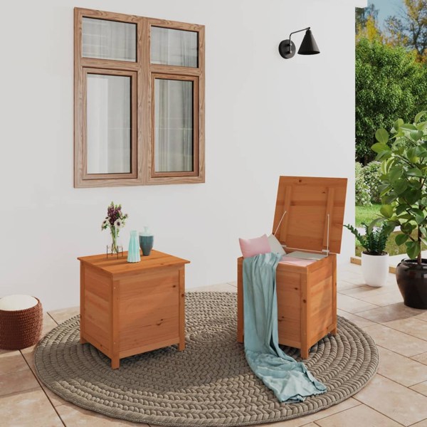 vidaXL Dynbox för trädgården brun 50x50x56 cm massivt granträ Brun