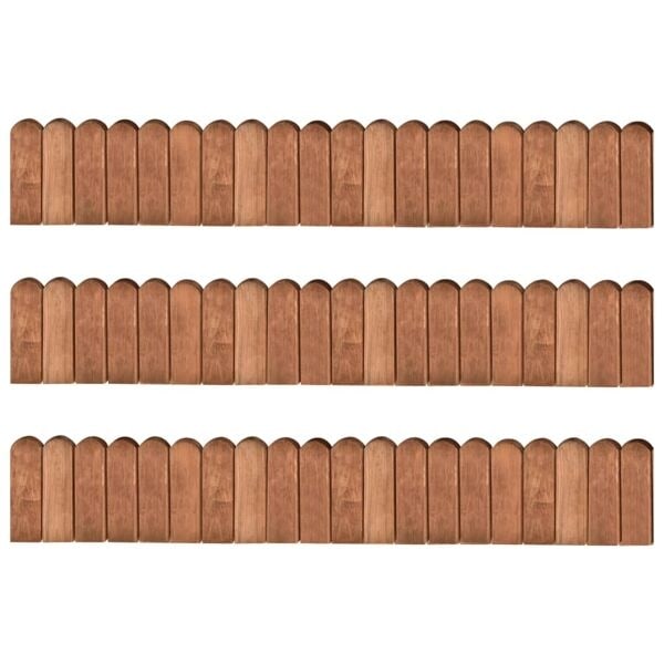 vidaXL Rabattkant 3 st 120 cm impregnerad furu Brun