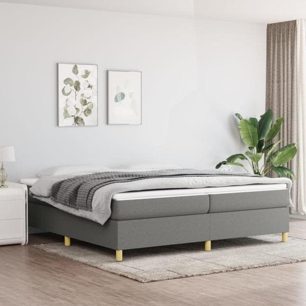 vidaXL Ramsäng mörkgrå 200x200 cm tyg Grå