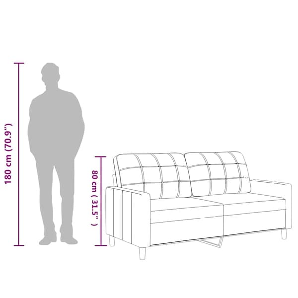 vidaXL 2-sitssoffa cappuccino 140 cm konstläder Brun
