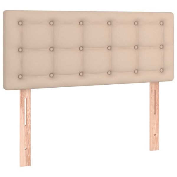 vidaXL Sänggavel LED cappuccino 90x5x78/88 cm konstläder Brun