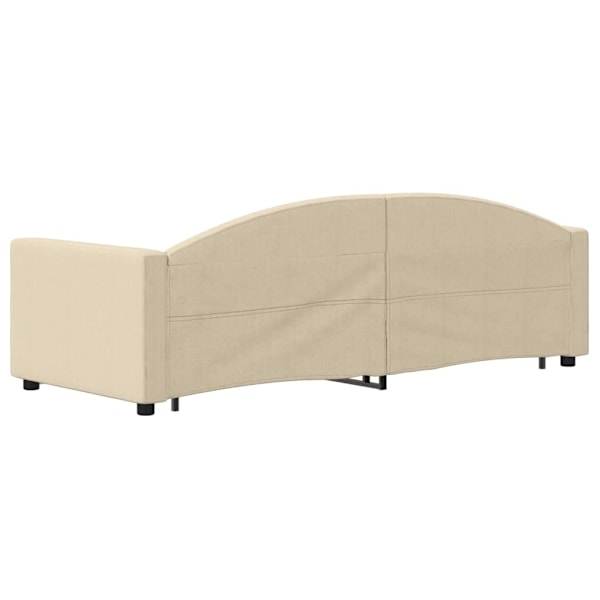 vidaXL Dagbädd utdragbar gräddvit 80x200 cm tyg Kräm