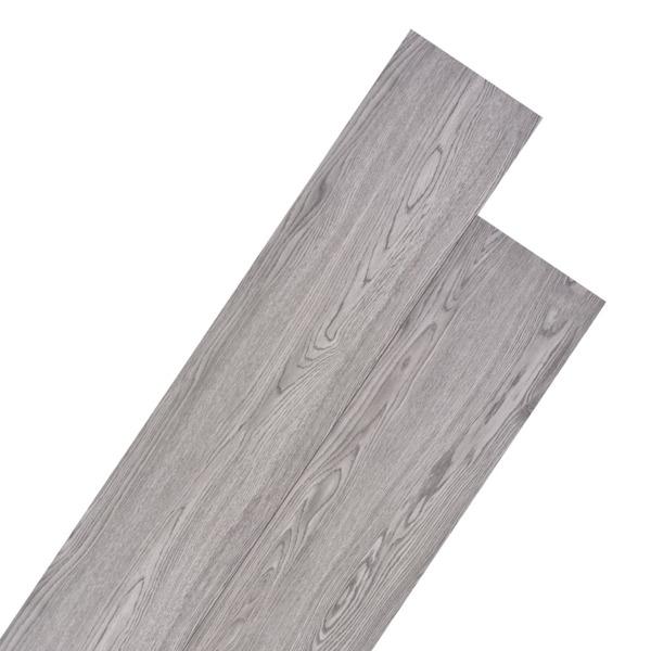 vidaXL Ej självhäftande PVC-golvplankor 5,26 m² 2 mm mörkgrå grå