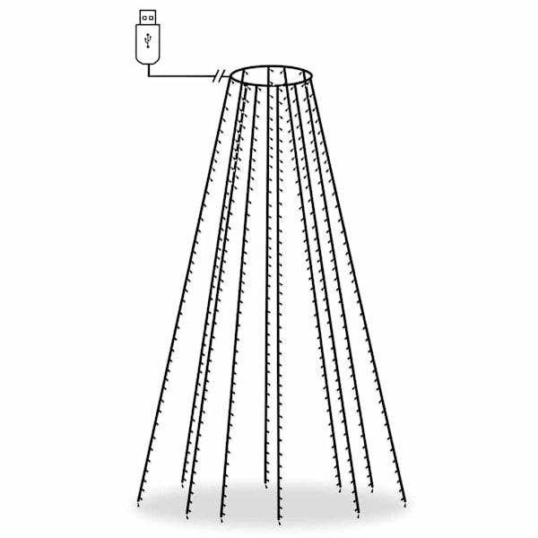 vidaXL Ljusnät för julgran 400 LED 400 cm Grön