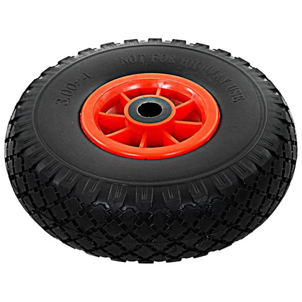 vidaXL Hjul för säckkärra 4 st massiv PU 3.00-4 (260x85) Svart
