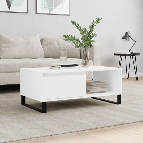 vidaXL Soffbord vit 90x50x36,5 cm konstruerat trä Vit