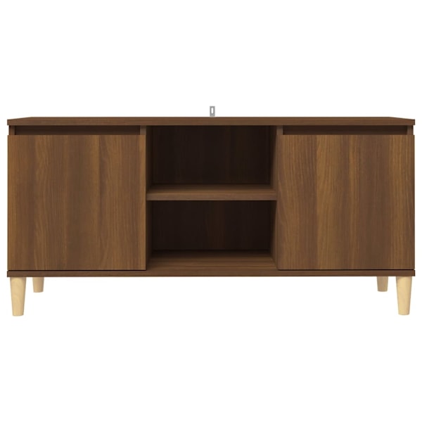 vidaXL TV-bänk med massiva träben brun ek 103,5x35x50 cm Brun