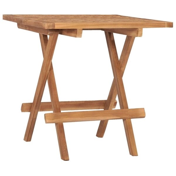 vidaXL Hopfällbart trädgårdsbord 50x50x50 cm massivt teakträ Brun