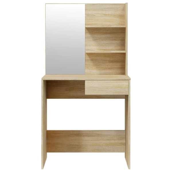 vidaXL Sminkbord med spegel sonoma-ek 74,5x40x141 cm Brun