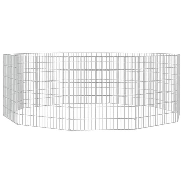 vidaXL Husdjursbur 10-panel 54x60 cm galvaniserat järn Silver