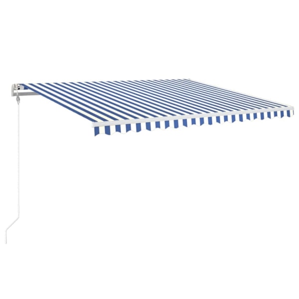 vidaXL Markis automatiskt infällbar 450x350 cm blå och vit Blå