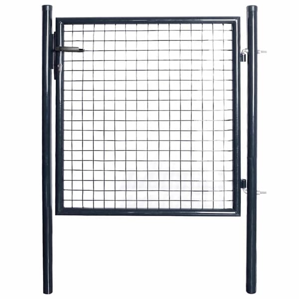 vidaXL Trädgårdsgrind i nät galvaniserat stål 100x100 cm grå grå