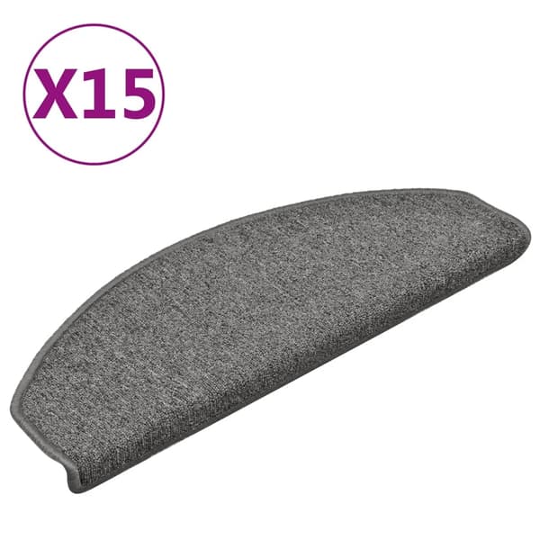 vidaXL Trappstegsmattor 15 st mörkgrå 65x24x4 cm grå