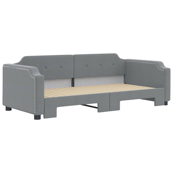 vidaXL Dagbädd utdragbar ljusgrå 90x190 cm tyg Grå