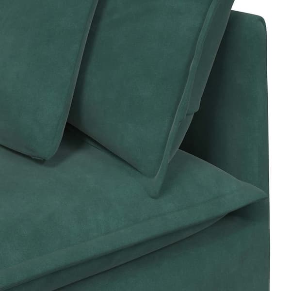 vidaXL Modulsoffa med dynor sammet mörkgrön Grön