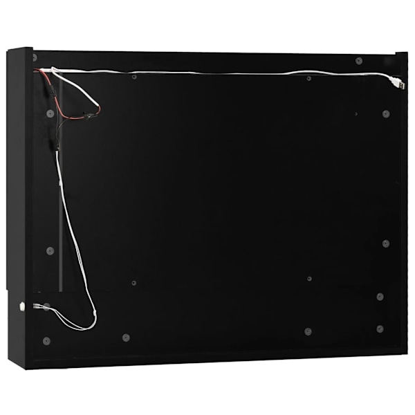 vidaXL LED-Spegelskåp för badrum svart 80x15x60 cm MDF Svart