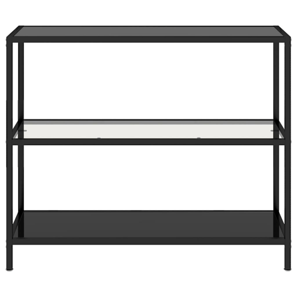 vidaXL Hylla transparent och svart 100x36x90 cm härdat glas Svart