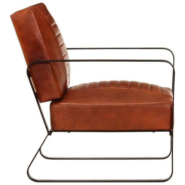 vidaXL Loungefåtölj brun 58,5x64x76 cm äkta läder Brun
