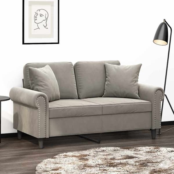 vidaXL Prydnadskuddar 2 st ljusgrå 40x40 cm sammet Grå