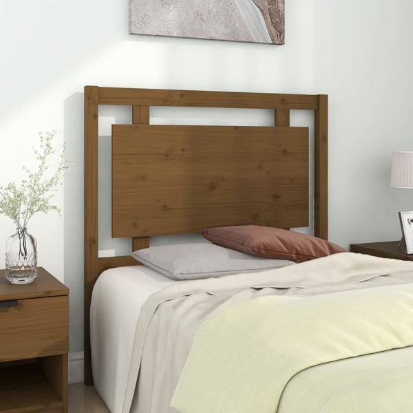 vidaXL Sänggavel honungsbrun 126x4x100 cm massiv furu Brun