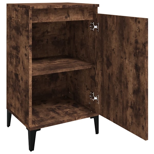 vidaXL Sängbord 2 st rökfärgad ek 40x35x70 cm konstruerat trä Brun