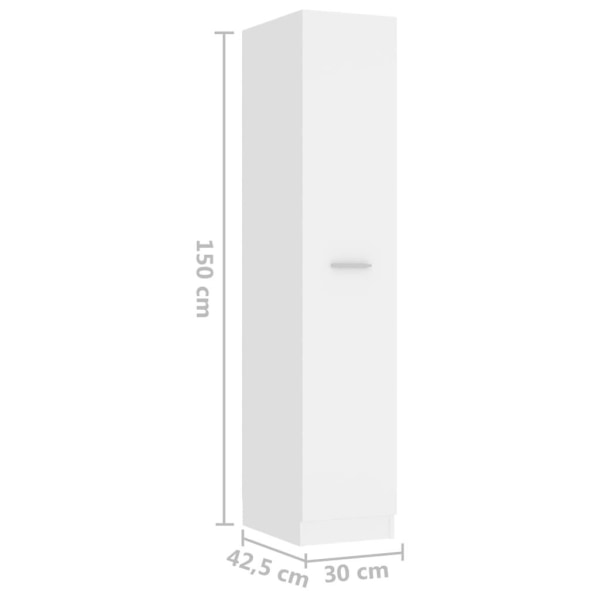 vidaXL Apoteksskåp vit 30x42,5x150 cm konstruerat trä Vit