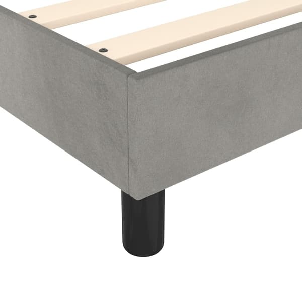vidaXL Sängram utan madrass ljusgrå 100x200 cm sammet Grå
