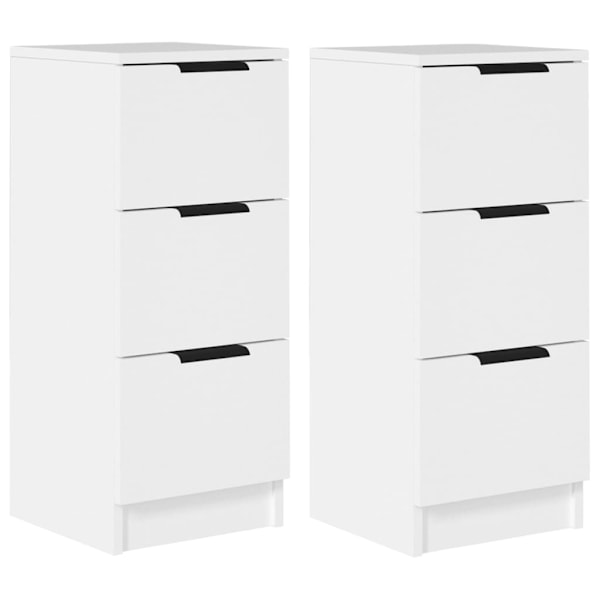 vidaXL Förvaringsskåp 2 st vit 30x30x70 cm konstruerat trä Vit