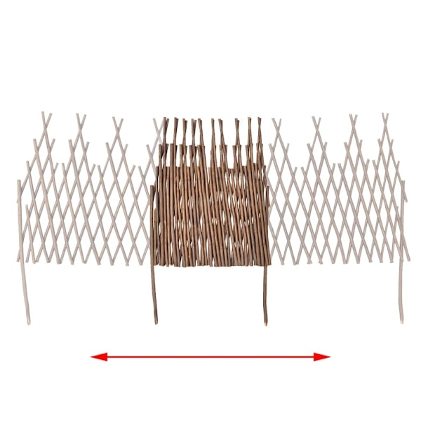 vidaXL Set av 5 st Expanderbara Pilstaket med Spaljémönster 170 x 55 cm Brun