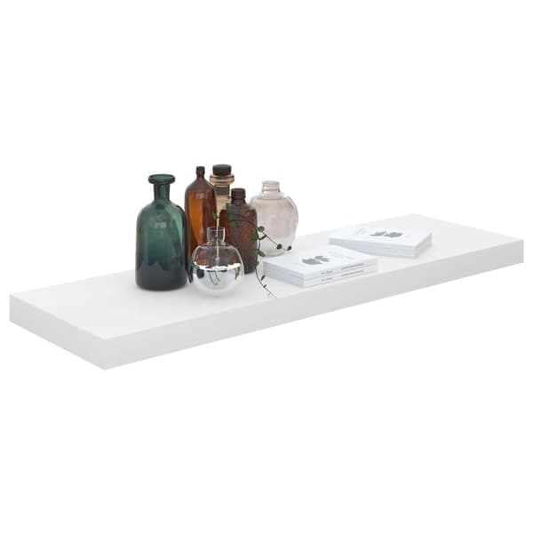 vidaXL Svävande vägghyllor 2 st vit högglans 80x23,5x3,8 cm MDF Vit