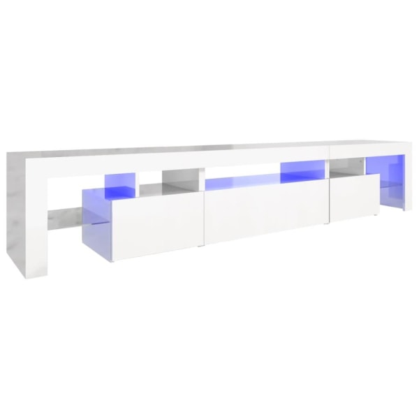 vidaXL Tv-bänk med LED-belysning vit högglans 215x36,5x40 cm Vit