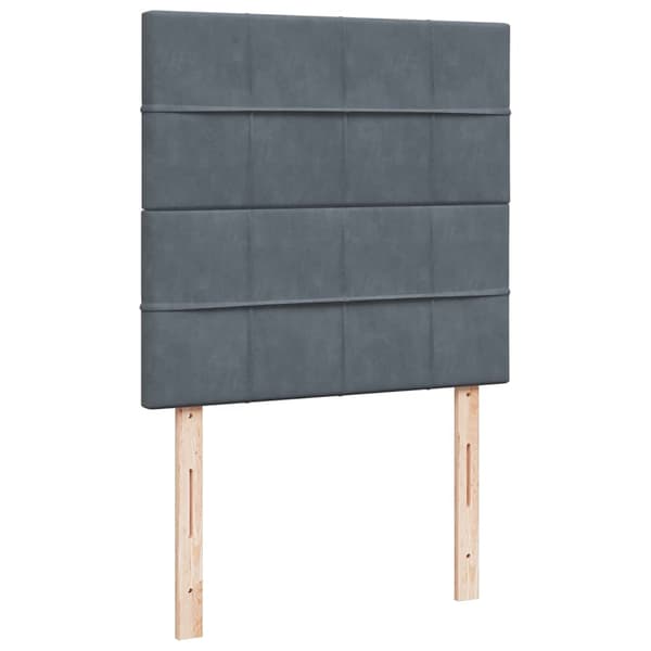 vidaXL Ramsäng med madrass mörkgrå 80x200 cm sammet Grå