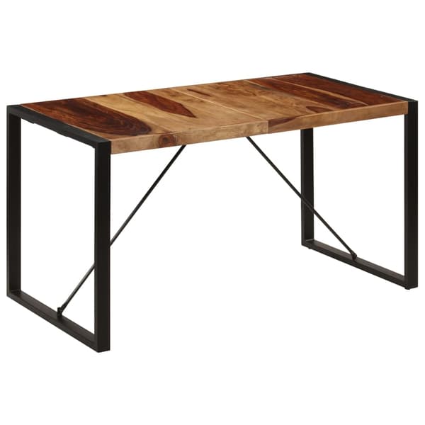 vidaXL Matbord 140x70x75 cm massivt sheshamträ Brun