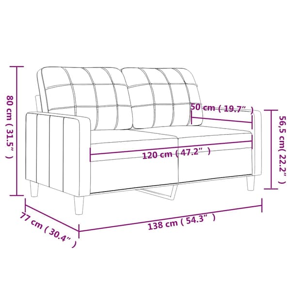 vidaXL 2-sitssoffa svart 120 cm konstläder Svart