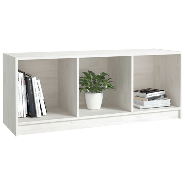 vidaXL Tv-bänk vit 104x33x41 cm massiv furu Vit