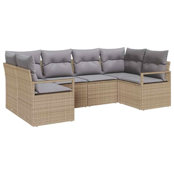 vidaXL Soffset 6 st Beige konstrotting Beige
