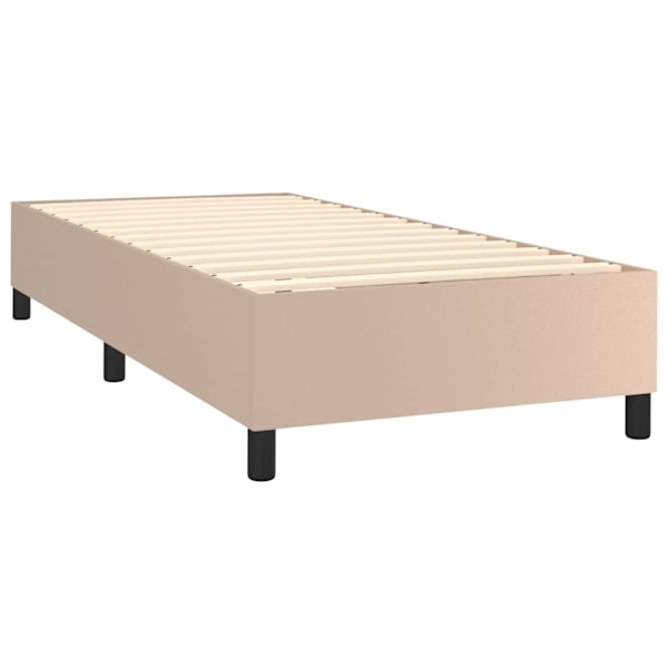 vidaXL Ramsäng med bäddmadrass cappuccino 100x200 cm konstläder Brun