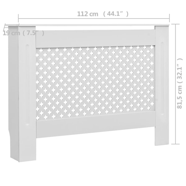 vidaXL Elementskydd 2 st vit 112x19x81,5 cm MDF Vit