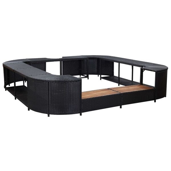 vidaXL Fyrkantig poolkant svart 268 x 268 x 55 cm konstrotting Svart