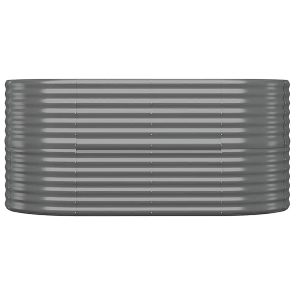 vidaXL Odlingslåda pulverlackerat stål 152x80x68 cm grå Grå