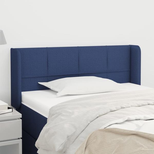 vidaXL Sänggavel med kanter blå 103x16x78/88 cm tyg Blå