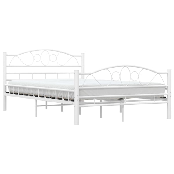 vidaXL Sängram utan madrass vit metall 120x200 cm Vit