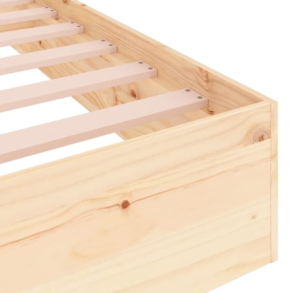 vidaXL Sängram massivt trä 75x190 cm Brun