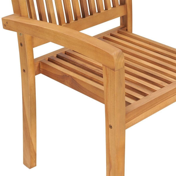 vidaXL Stapelbara trädgårdsstolar med dynor 4 st massiv teak Blå