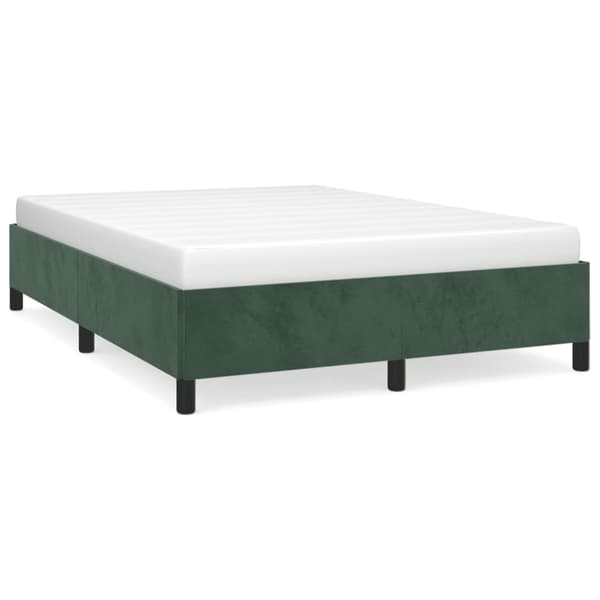 vidaXL Sängram mörkgrön 140x190 cm sammet Grön