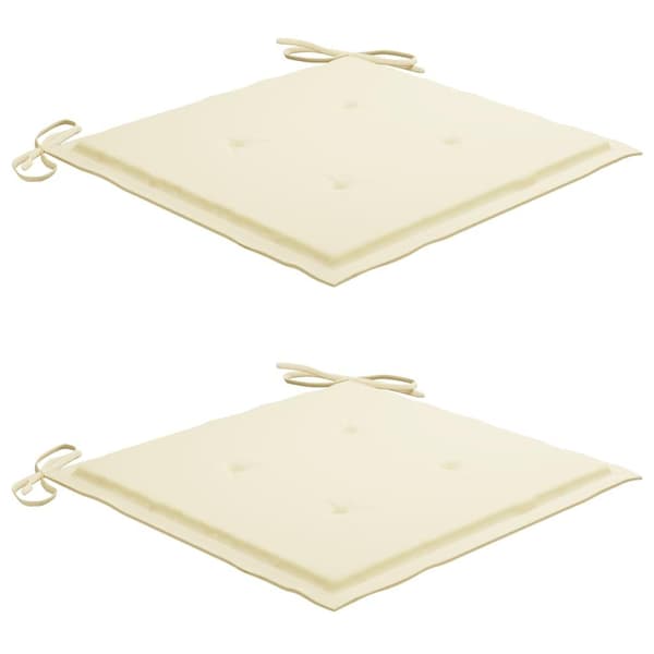 vidaXL Matstolar 2 st med dynor gräddvit massiv teak Creme