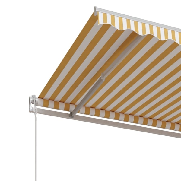 vidaXL Automatisk markis 350x250 cm gul och vit Gul