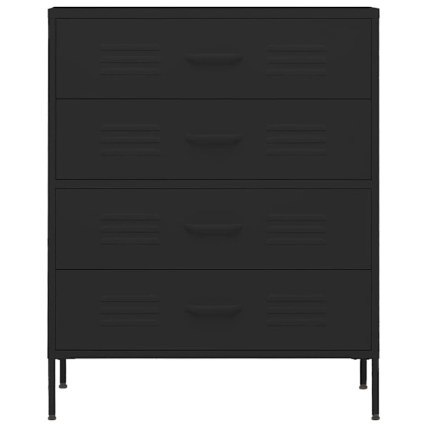 vidaXL Byrå svart 80x35x101,5 cm stål Svart